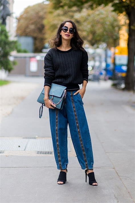 wide leg jeans outfits  copy  fall long denim street style