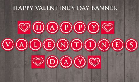 printable happy valentines day banner diy  rubyandtherabbit