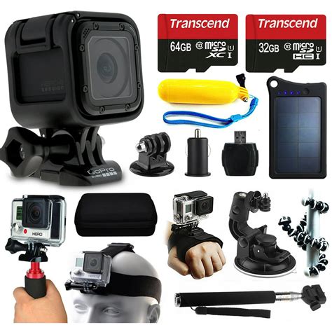 gopro hero session hd action camera chdhs  gb essetial accessories bundle includes