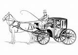 Horse Coach Coachman Drawn Carriage Coloring Dessin Cheval Calèche Caleche La Pages Des Le sketch template