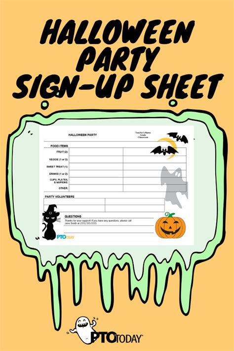 printable halloween party sign  sheet