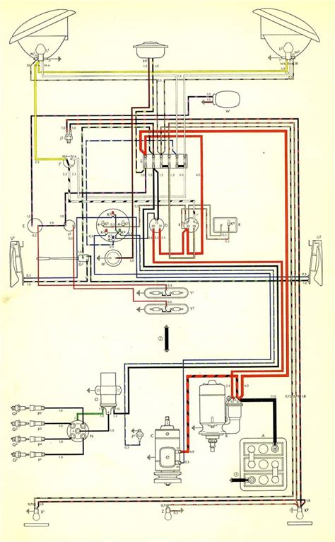 vw beetle wiring diagram thesamba  type  wiring diagrams autocardesign