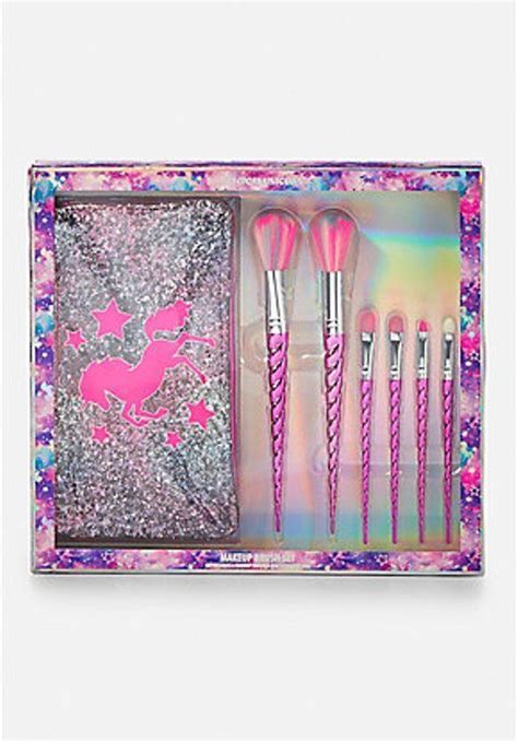 justice girls unicorn   brush set   box