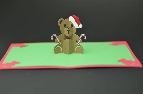 teddy bear pop  card tutorial  template creative pop  cards