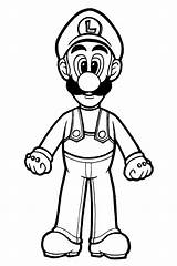 Luigi Coloring Pages Mario Printable Super Kids Bros Print Bestcoloringpagesforkids Online sketch template