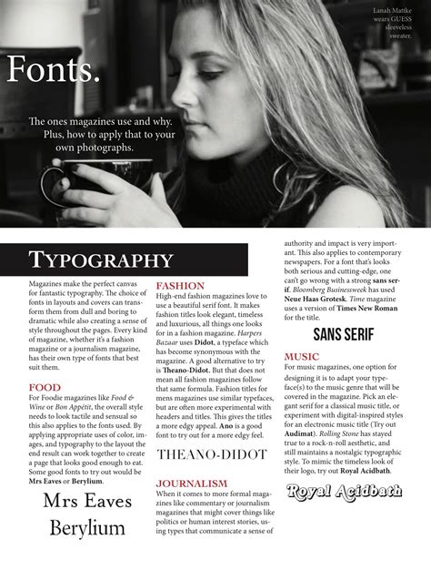 typography article applied    page magazine  behance