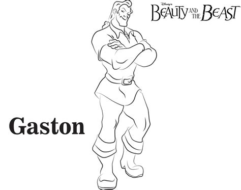 gaston beauty   beast coloring pages disney movies list