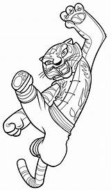 Coloring Kung Panda Tigress Fu Pages Popular sketch template