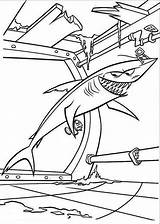 Nemo Shark Coloring Catching Bad sketch template