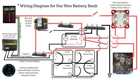 blue sea systems battery switch  acr   volt battery bank diagram  series