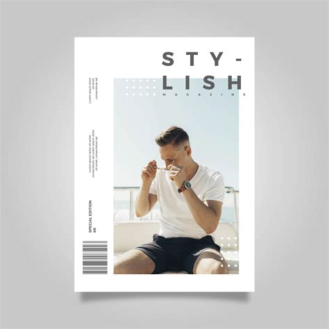 flat modern simple stylish magazine cover template  vector art  vecteezy