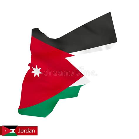 Jordan Map With Waving Flag Of Country Stock Vector Illustration Of