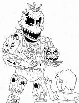 Chica Nightmare Fnaf Coloring Pages Drawing Sketch Printable Getcolorings Mobile Sket Color Template sketch template