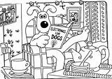Room Wallace Gromit Coloring Living Pages Lazing sketch template