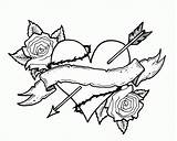 Coloring Hearts Roses Pages Wings Rose Heart Library Clipart Drawings sketch template