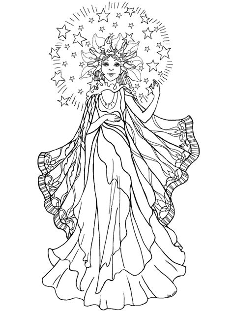 coloring pages  anime dark angel girl