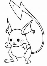 Raichu Pokemon Imprimer Modeste Coloriages sketch template