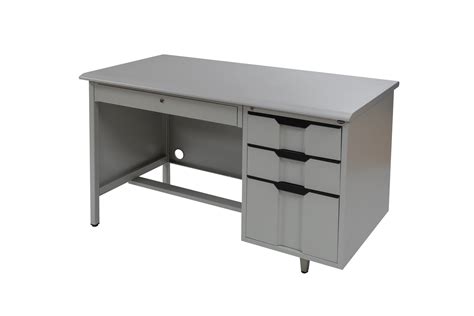store ad gy image    metal desk wsingle pedestal grey