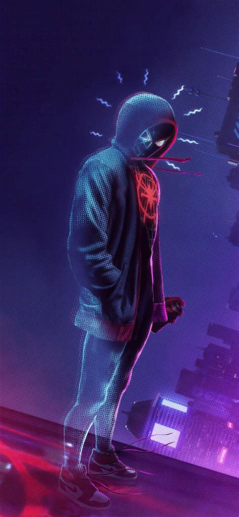 spider man miles morales noise iphone  wallpapers