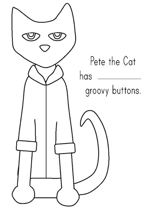 print coloring image momjunction pete  cat pete  cat buttons