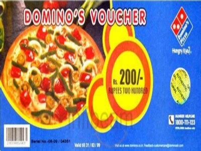 dominos gift voucher worth rs   rs  stealify
