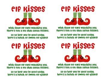 elf kisses tags  katie libramento teachers pay teachers