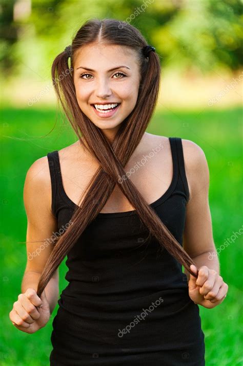 young long haired woman stock photo  bestphotostudio