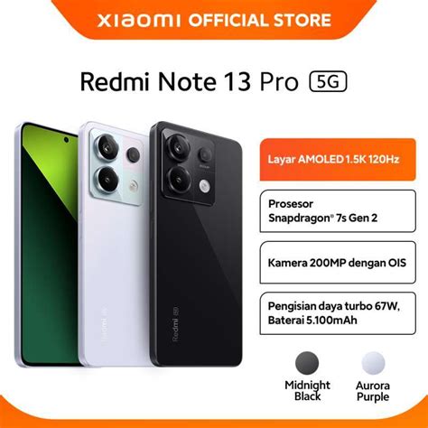 Jual Official Xiaomi Redmi Note 13 Pro 5g Snapdragon 7s Gen 2 Kamera