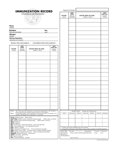 Immunization Record Form ≡ Fill Out Printable Pdf Forms Online
