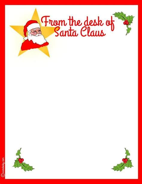 printable santa stationery holidays christmas lettering