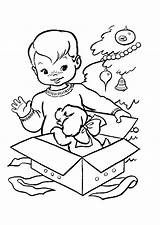 Boy Coloring Little Pages Christmas Printable Kids Opening Color Baby Gift Gifts Nice Larry Clip Clipart Print sketch template