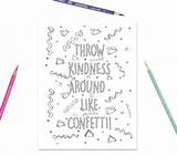 Kindness Throw Confetti Coloring Template sketch template