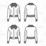 Jacket Bomber Flat Template Pilot Unisex Templates Fashion sketch template