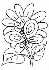 Fiore Farfalla Stampare Coloringpagesonly Butterflies Sorriso sketch template
