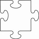 Puzzle Piece Template Pieces Printable Blank Collaborative Autism Clipart Clip Clipartbest School sketch template