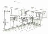 Interior Croquis Installation Layouts Bucatarie sketch template