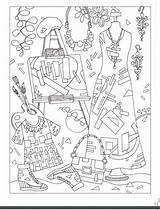 Coloring Pages Sarnat Marjorie Adult Book Adults Fanciful Fashions sketch template