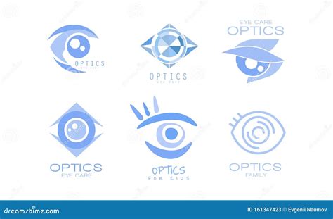 eye care optics logos collection kids clinic  ophthalmology cabinet badges vector