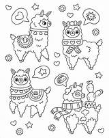 Coloring Cute Pages Llamas Too Kaleidoscope Popular Downloadable sketch template