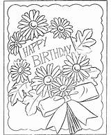 Birthday Coloring Happy Cards Printable Pages Card Sheets Kids Presents Colouring Template Folding Drawing Teacher Girls Spanish Appreciation Print Flower sketch template