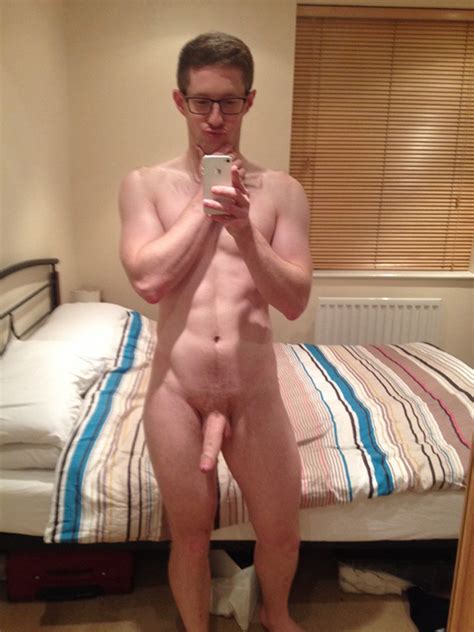 nerdy guy shows his firm erect dick just nude men