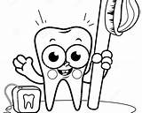 Toothbrush Cepillo Dientes Historieta Diente Sostiene Tooth Teeth Colorea Seda Dente Colorir sketch template