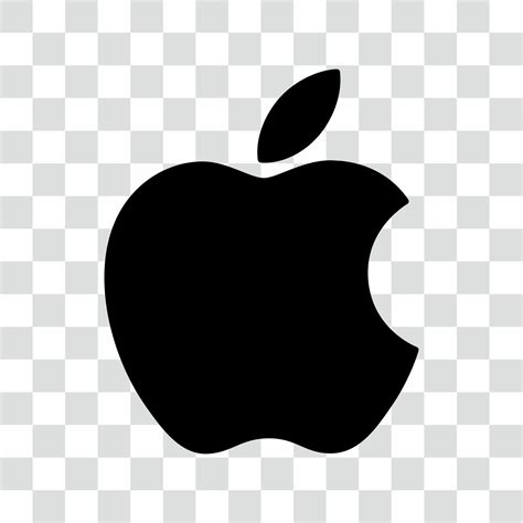 apple logo black isolated  transparent background  vector art  vecteezy