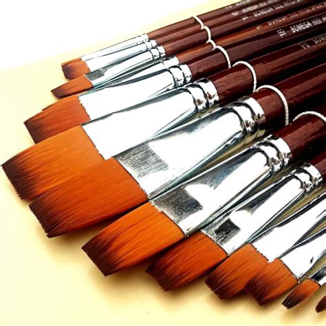 collection flat paint brushes set   synthetic  artist purpose amazonin home