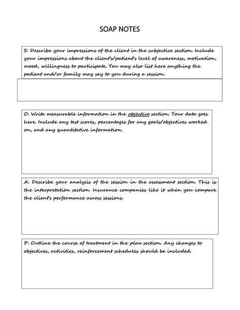 printable soap note template  printable blank world