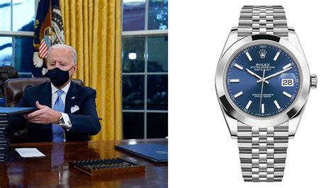 president joe biden wore a rolex datejust watch to his