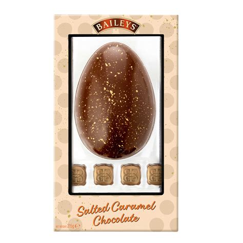baileys salted caramel easter egg with shimmered square truffles 215g