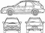 Subaru Impreza Wagon Blueprint Sti sketch template