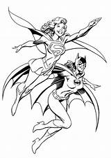 Coloring Batgirl Pages Supergirl Batwoman Printable Fly Kids Superheroes Super Girl Superhero Color Batman Print Girls Deadly Duo Book Woman sketch template