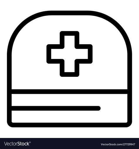 doctor cross hat icon outline style royalty  vector
